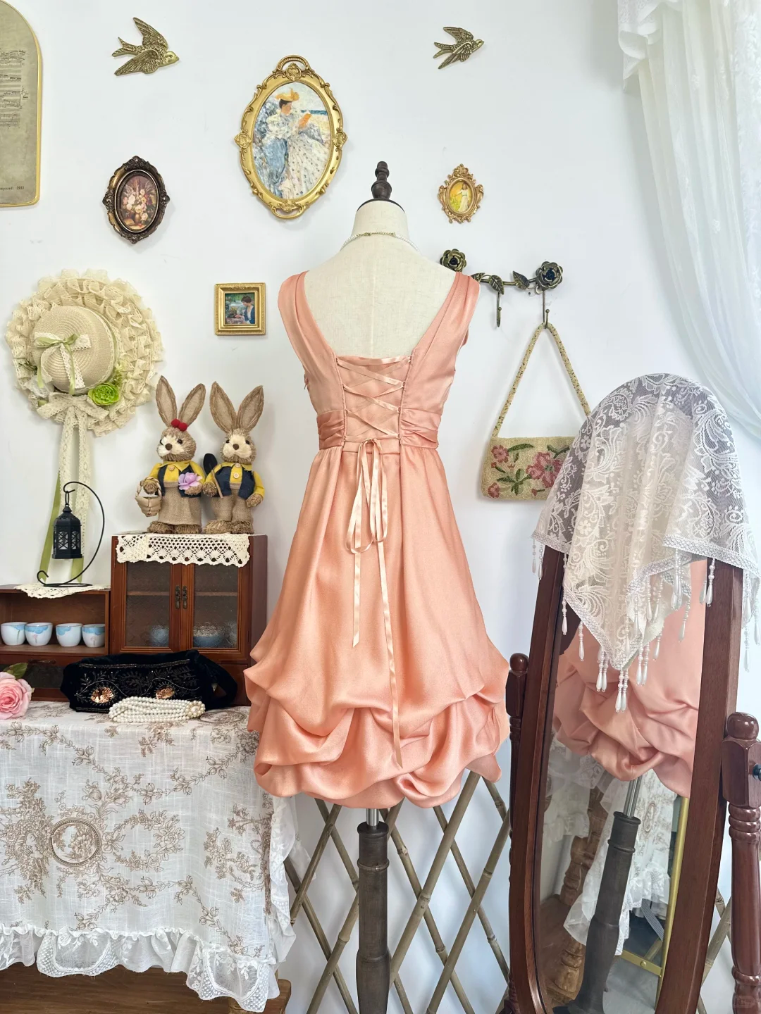 Simple Orange Satin Pleated Short Party Dress Formal Graduation Homecoming Dress D311