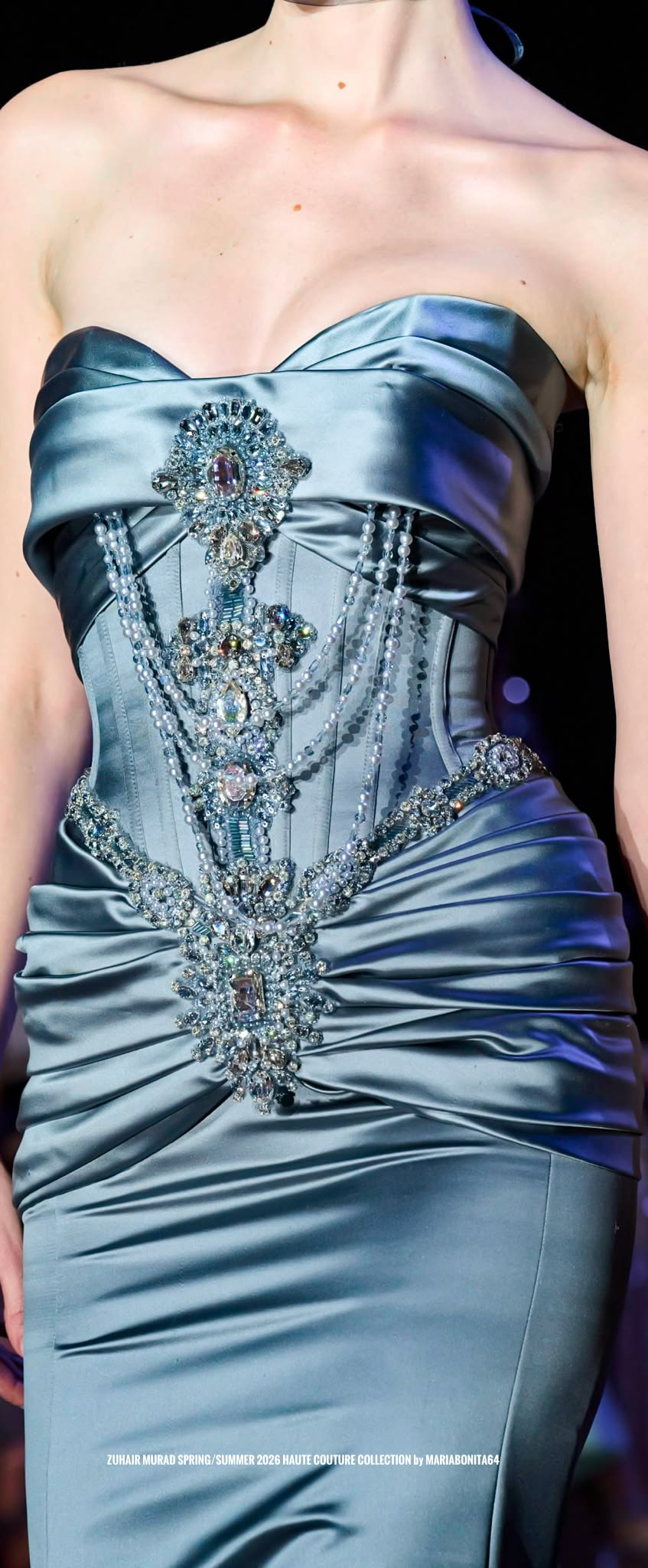 Elegant Sweetheart Neck Blue Satin Beaded Mermaid Long Evening Dress Birthday Prom Dresses D4808