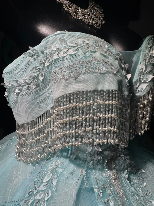 Glamorous Off The Shoulder Tulle Sequin Beaded A Line Homecoming Dress,Blue Mini 16th Birthday Outfits D3020