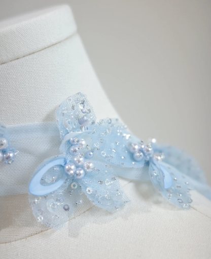 Pretty Strapless Light Blue Sequin Beaded Mermaid Long Birthday Party Dress Evening Gown D2159