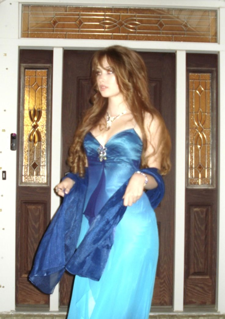 Gorgeous Spaghetti Straps Ombre Blue Satin Beaded A Line Long Prom Dress Evening Dress D5409