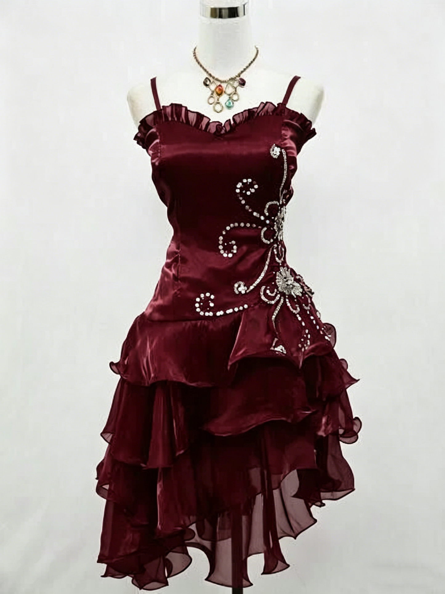 Vintage Black Chiffon Beaded Short Prom Dress Formal 8th Grade Homecoming Dress S849