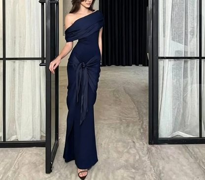 Black Off The Shoulder Long Mermaid Party Dress Prom Dress S195