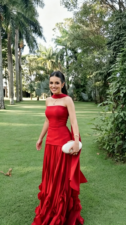 Charming Strapless Satin Long Wedding Guest Dress,Purple Long Party Dress D3446