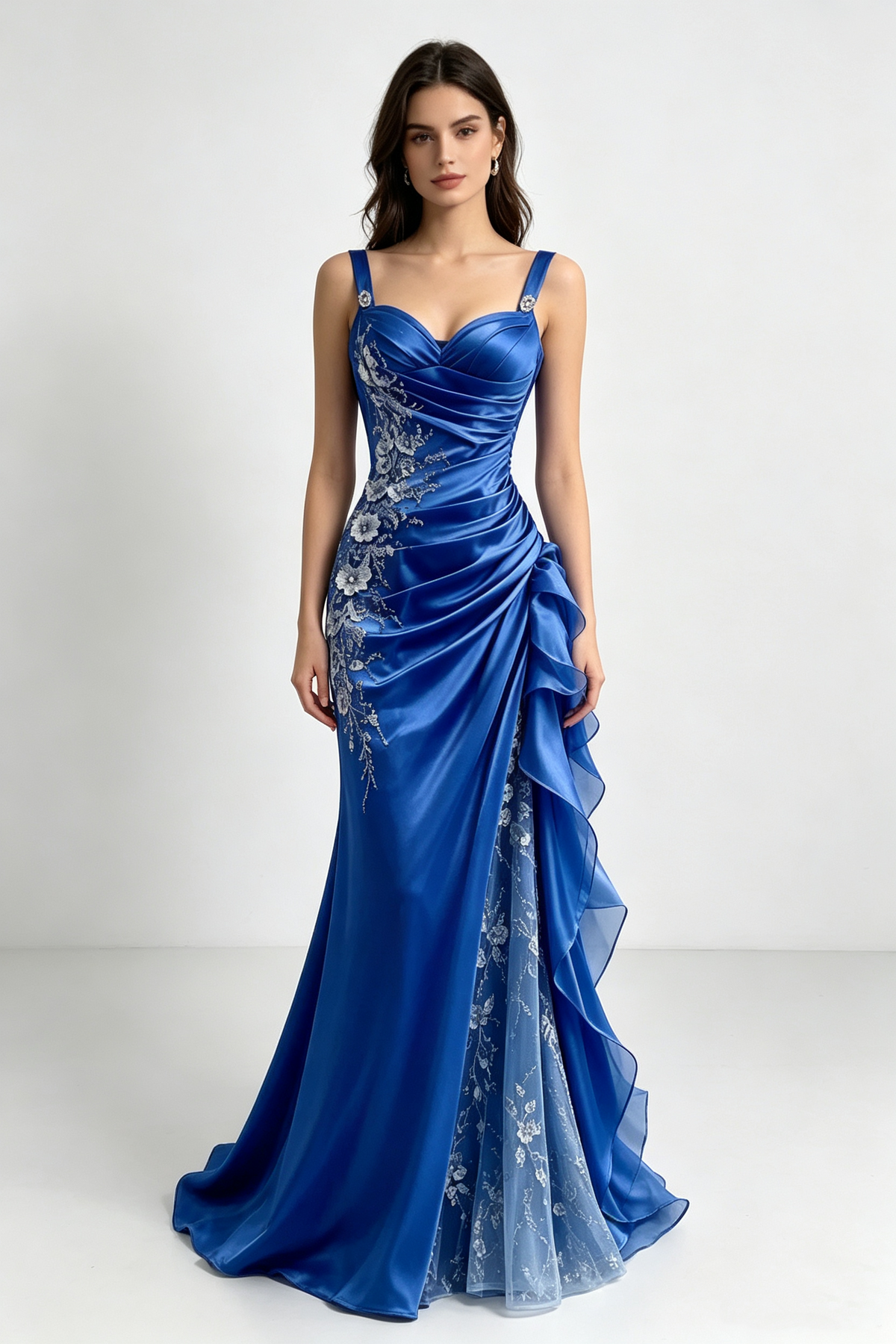 Pretty Pink Satin Tulle Appliques Mermaid Long Evening Dress ,Formal Birthday Prom Dress D3112