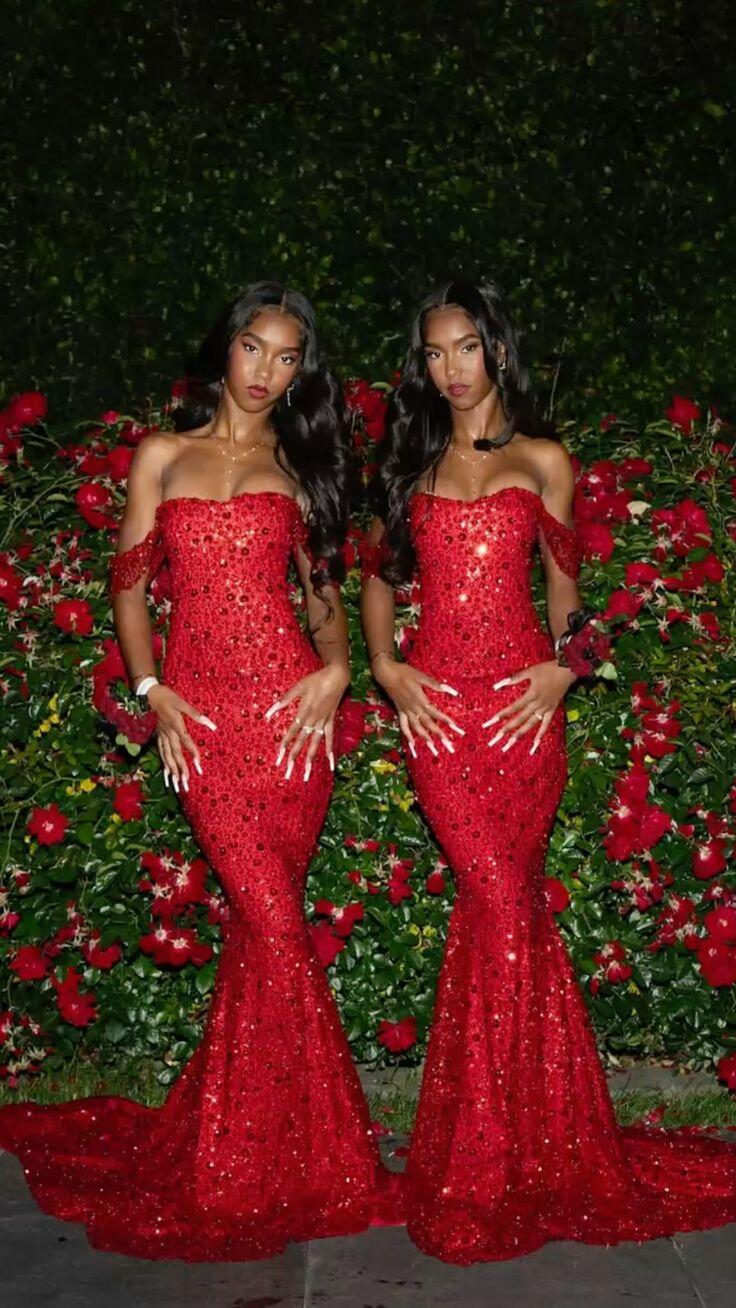 Shiny Off The Shoulder Red Sequin Beaded Mermaid Long Evening Dress Party Gowns D5192