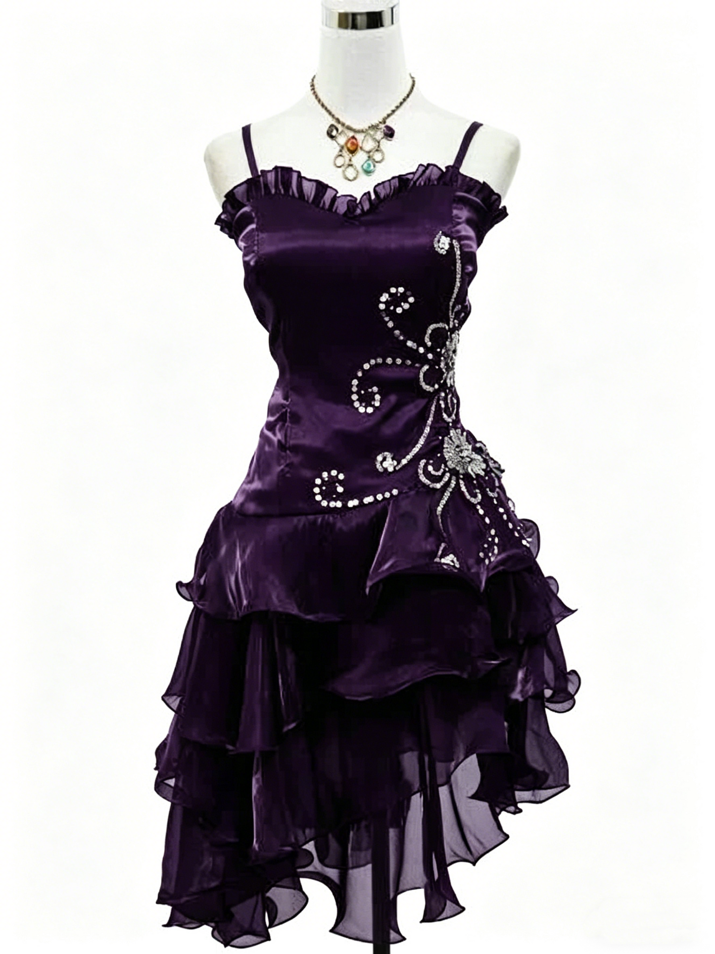 Vintage Black Chiffon Beaded Short Prom Dress Formal 8th Grade Homecoming Dress S849