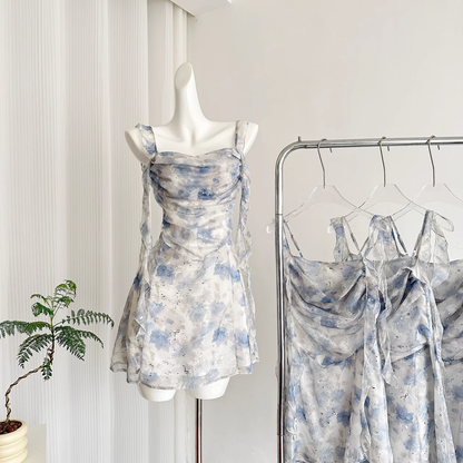 Classy Floral A Line Short Party Dress Vacation Dress S289