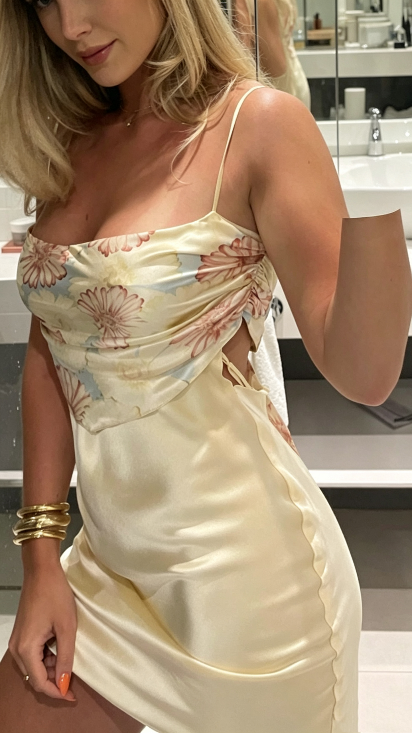 Elegant Pastel Yellow Satin Short Graduation Homecoming Dress Cocktail Dress D3267