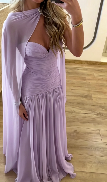 Glamorous Sweetheart Neck Light Pink Chiffon Long Party Dress Evening Gown D3443