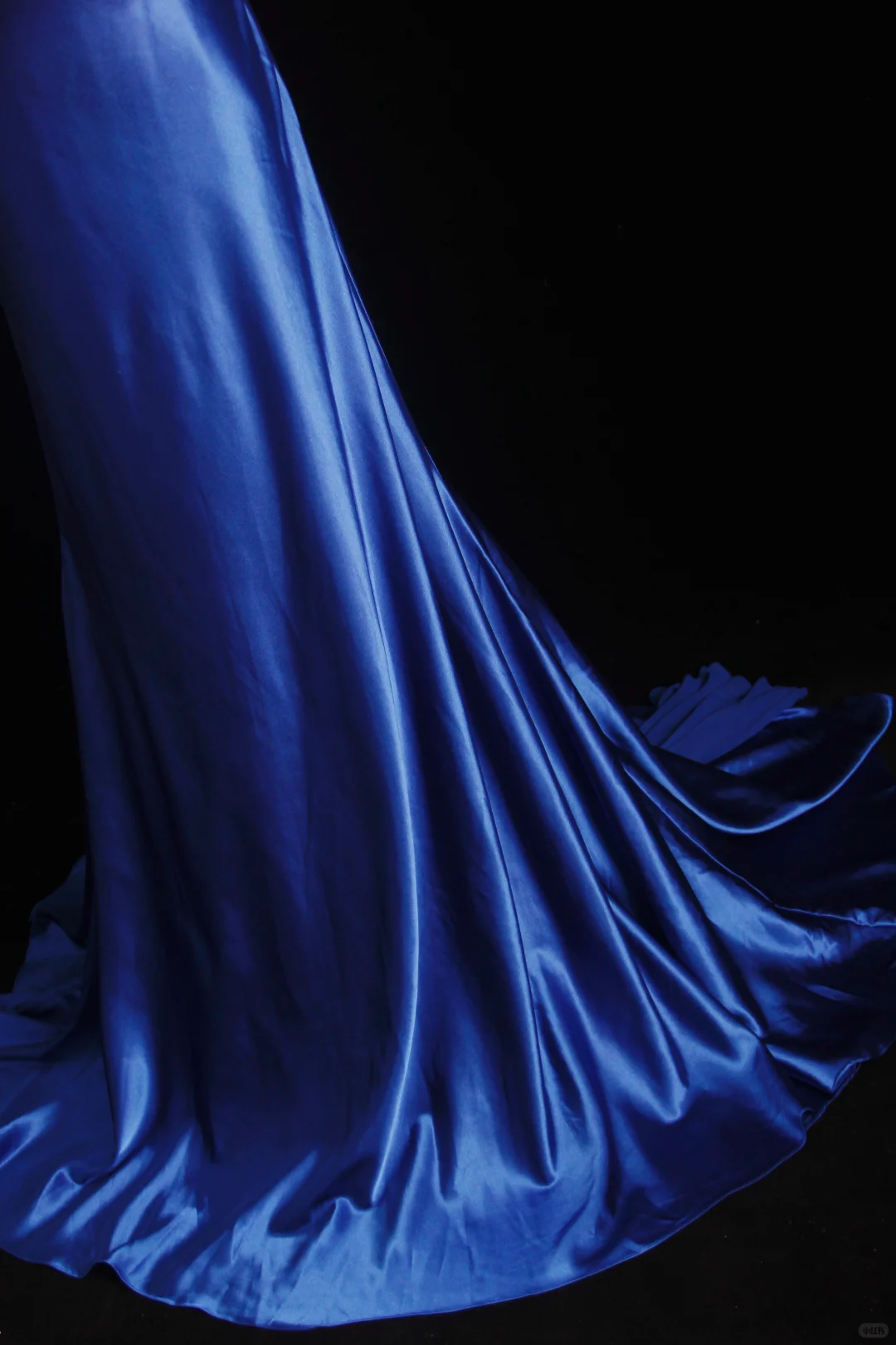 Elegant Strapless Blue Satin Chiffon Beaded Mermaid Long Evening Dress Birthday Party Dress D2855