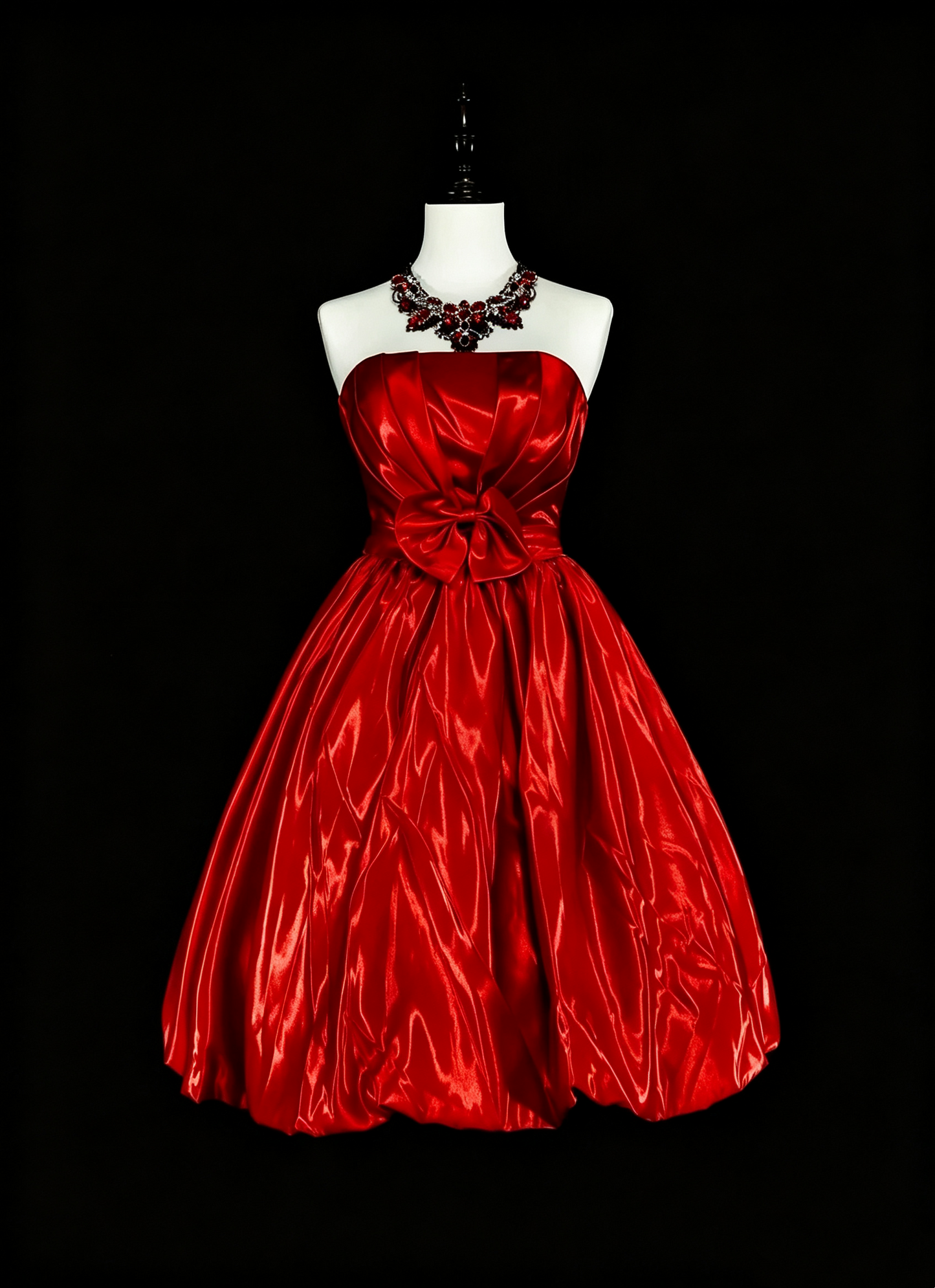 Fashion Strapless Red Satin Pleated A Line Short Homecoming Dress Birthday Outfits D4045