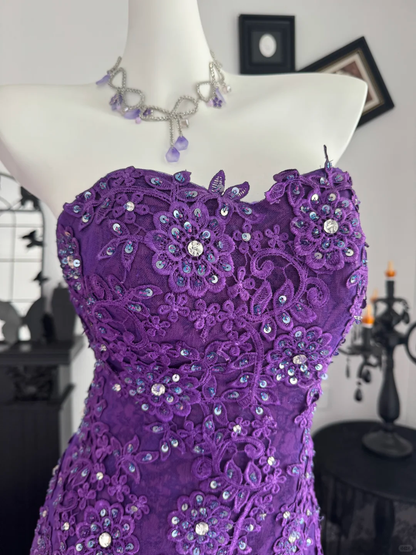 Fashion Sweetheart Neck Tulle Appliques Sequin Mermaid Evening Dress Long Wedding Guest Dress D3724