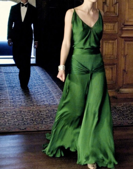 Pretty A Line Spaghetti Straps Green Chiffon Prom Dress Evening Dress Formal Dress SD2195