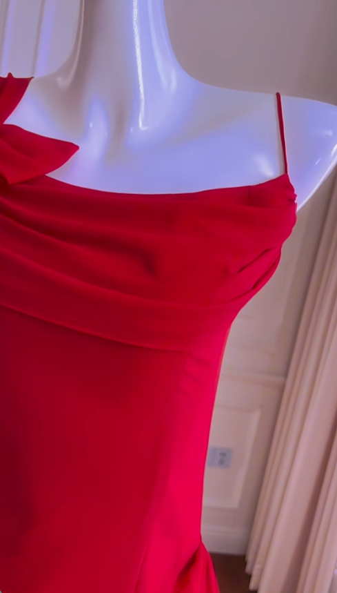 Sexy Red Chiffon Sheath Short Graduation Homecoming Dress Cocktail Dress D2949