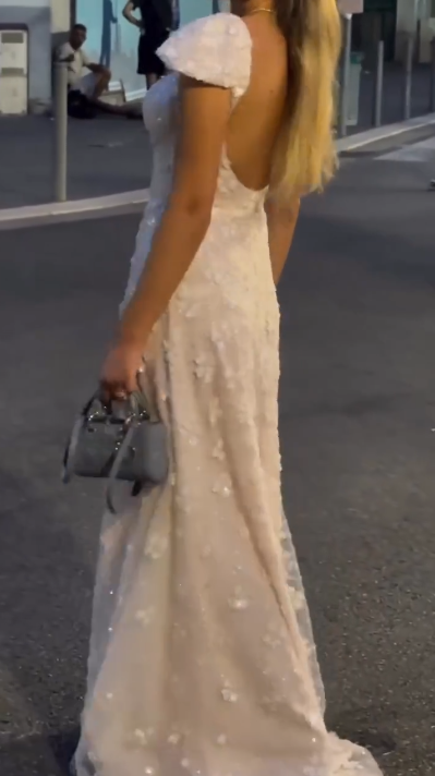 Pretty White Tulle A Line Long Party Dress Formal Prom Dresses D944
