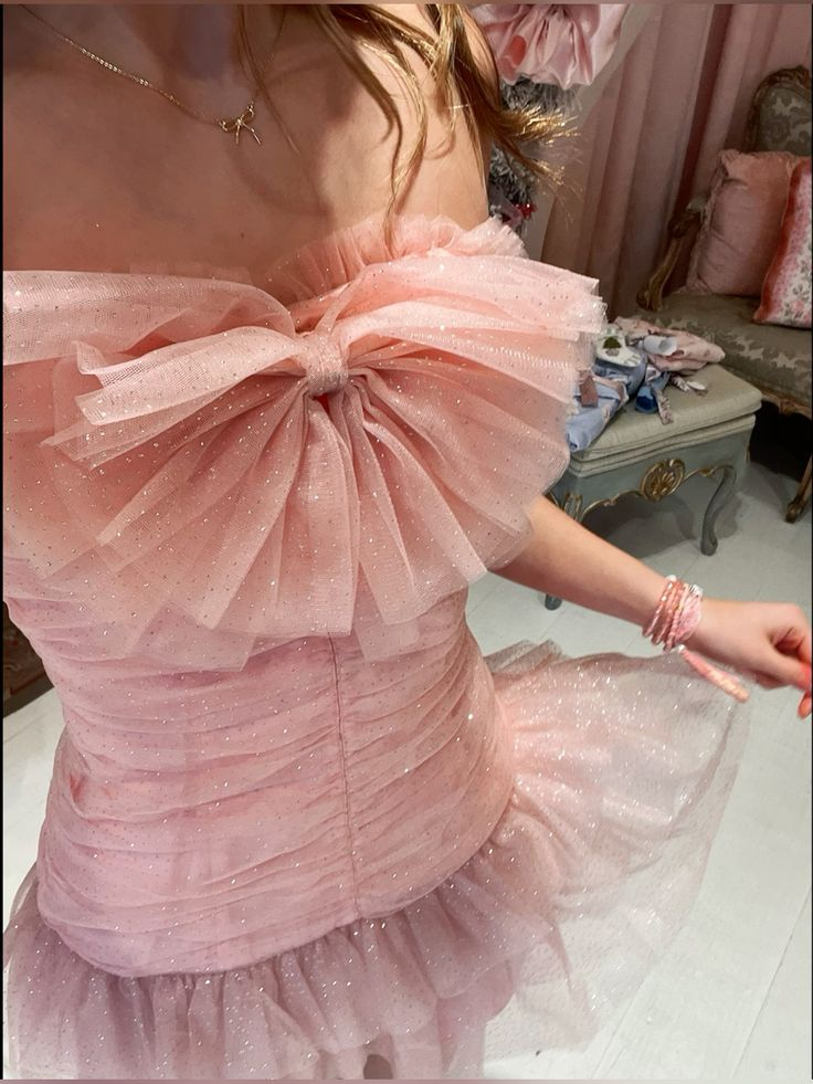 Sweet Pink Tulle Ruched Short Graduation Homecoming Dress Strapless Mini Birthday Dress D3769