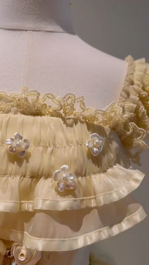 Sweet Tulle Beaded A Line Short 6th Grade Homecoming Dress,Yellow Mini Birthday Outfits D2950
