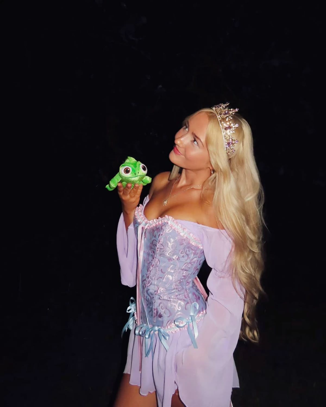 Strapless Sweethart Seuqins and Chiffon Dress Lilac