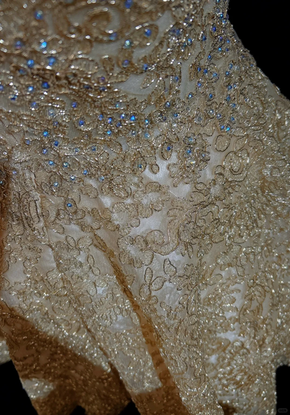 Gorgeous Gold Lace Sequin Beaded A Line Short 17th Birthday Outfits,Formal Graduation Homecoming Dress D3356