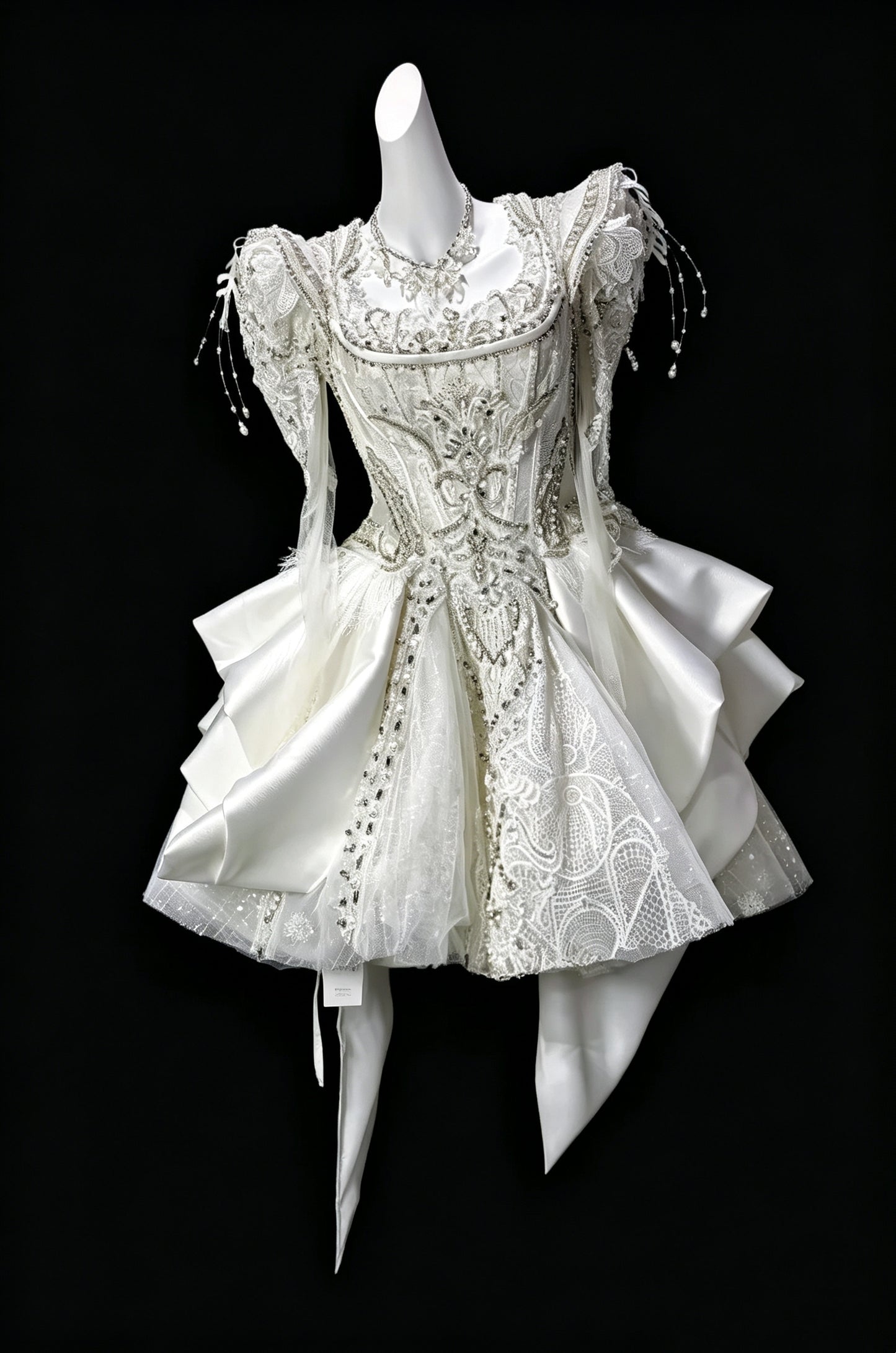 Gorgeous White Satin Lace Beaded A Line Short Birthday Dress Homecoming Dress D3622