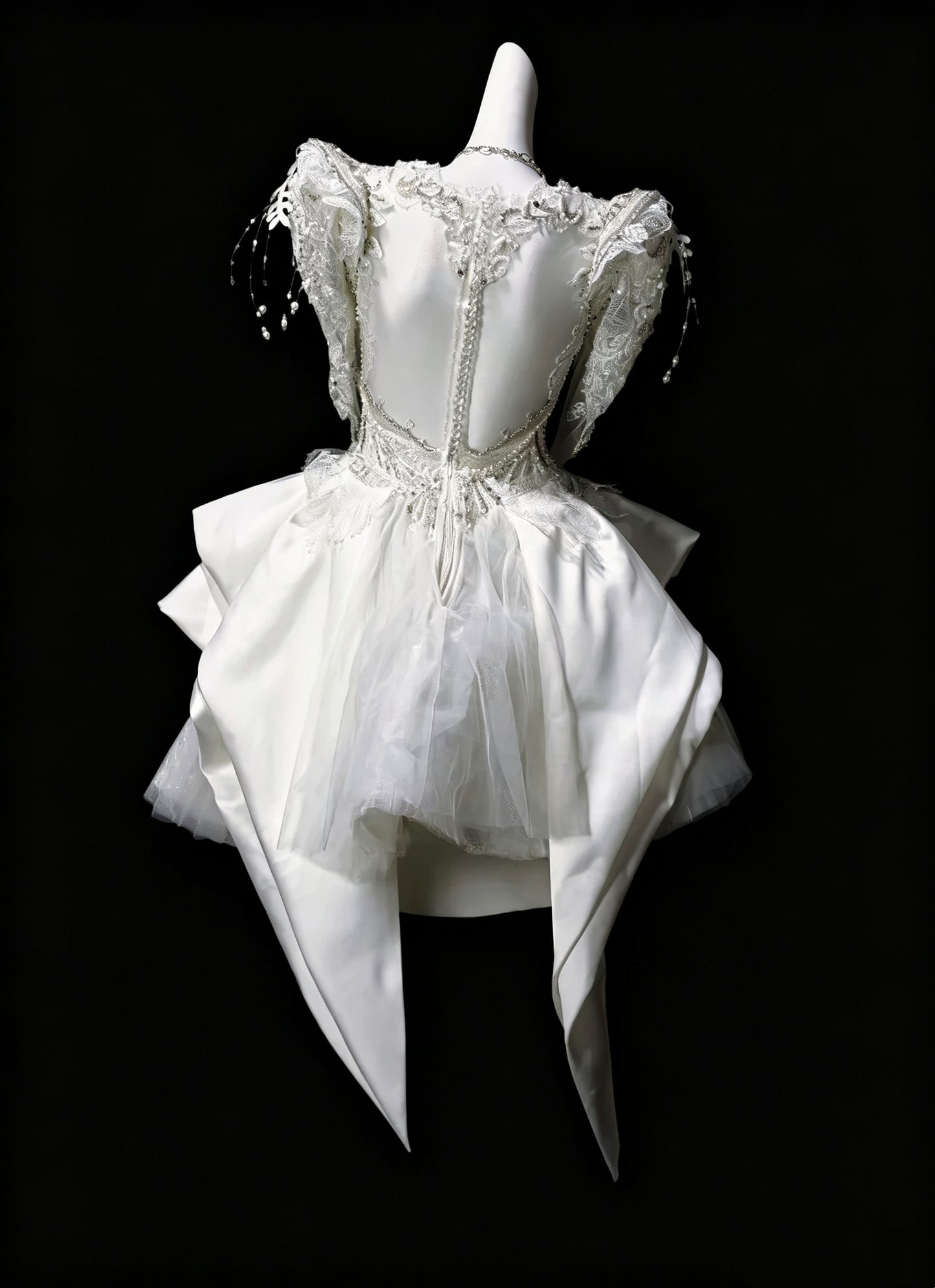 Gorgeous White Satin Lace Beaded A Line Short Birthday Dress Homecoming Dress D3622