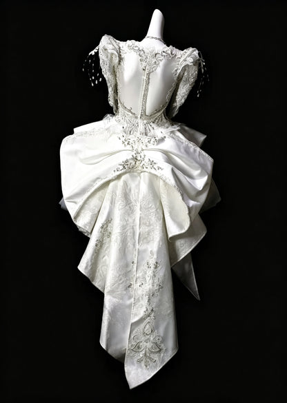 Gorgeous White Satin Lace Beaded A Line Short Birthday Dress Homecoming Dress D3622