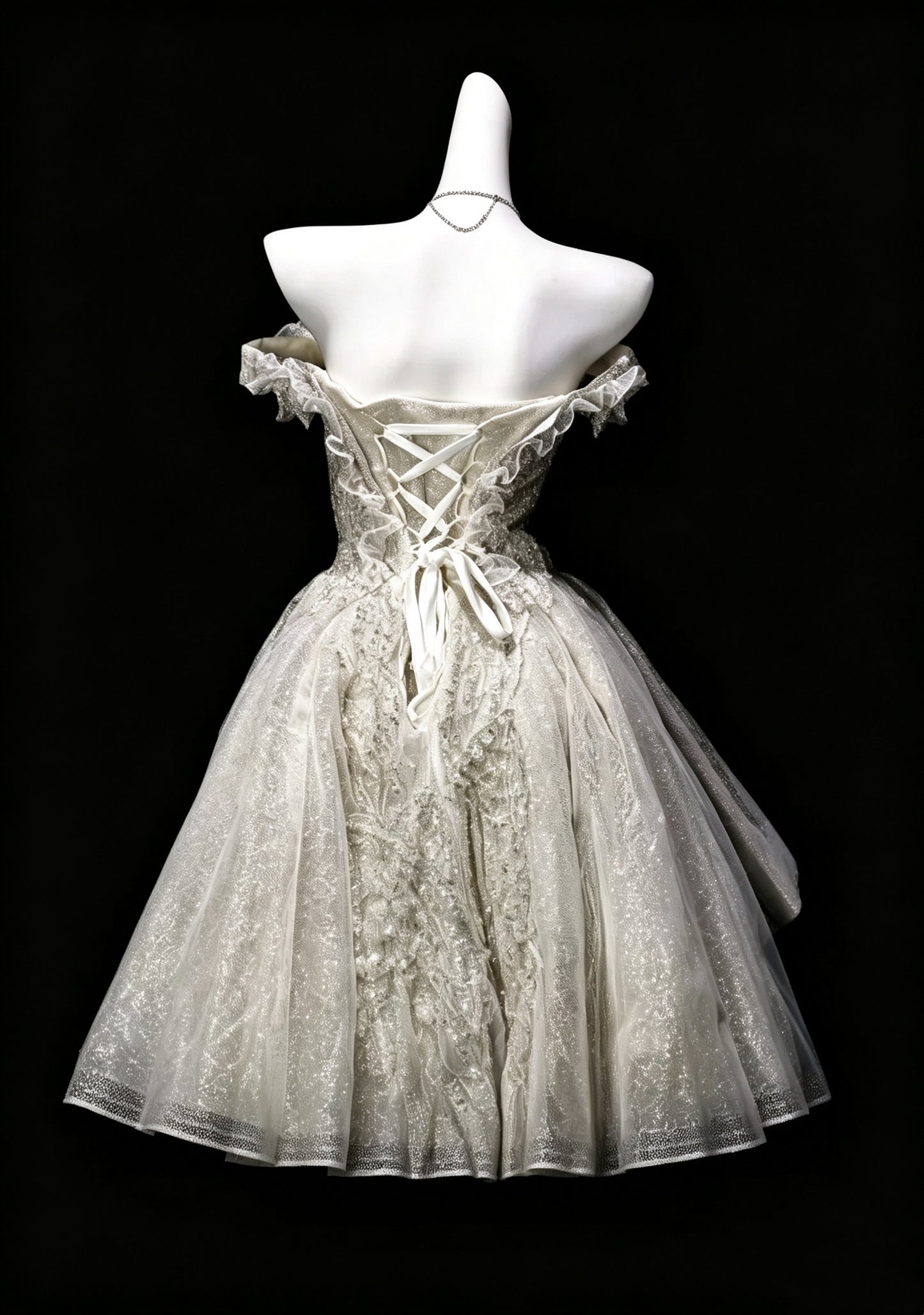 Glitter Tulle Sequin Beaded A Line Short 7th Grade Homecoming Dress,Off The Shoulder Mini Birthday Outfits D3629