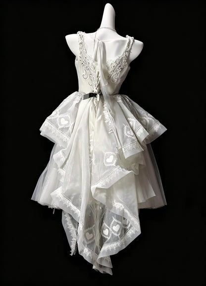 Charming White Spaghetti Straps Tulle Sequin Beaded A Line Short Birthday Outfits,Formal 6th Grade Homecoming Dress D3628