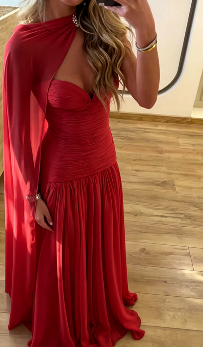 Glamorous Sweetheart Neck Light Pink Chiffon Long Party Dress Evening Gown D3443