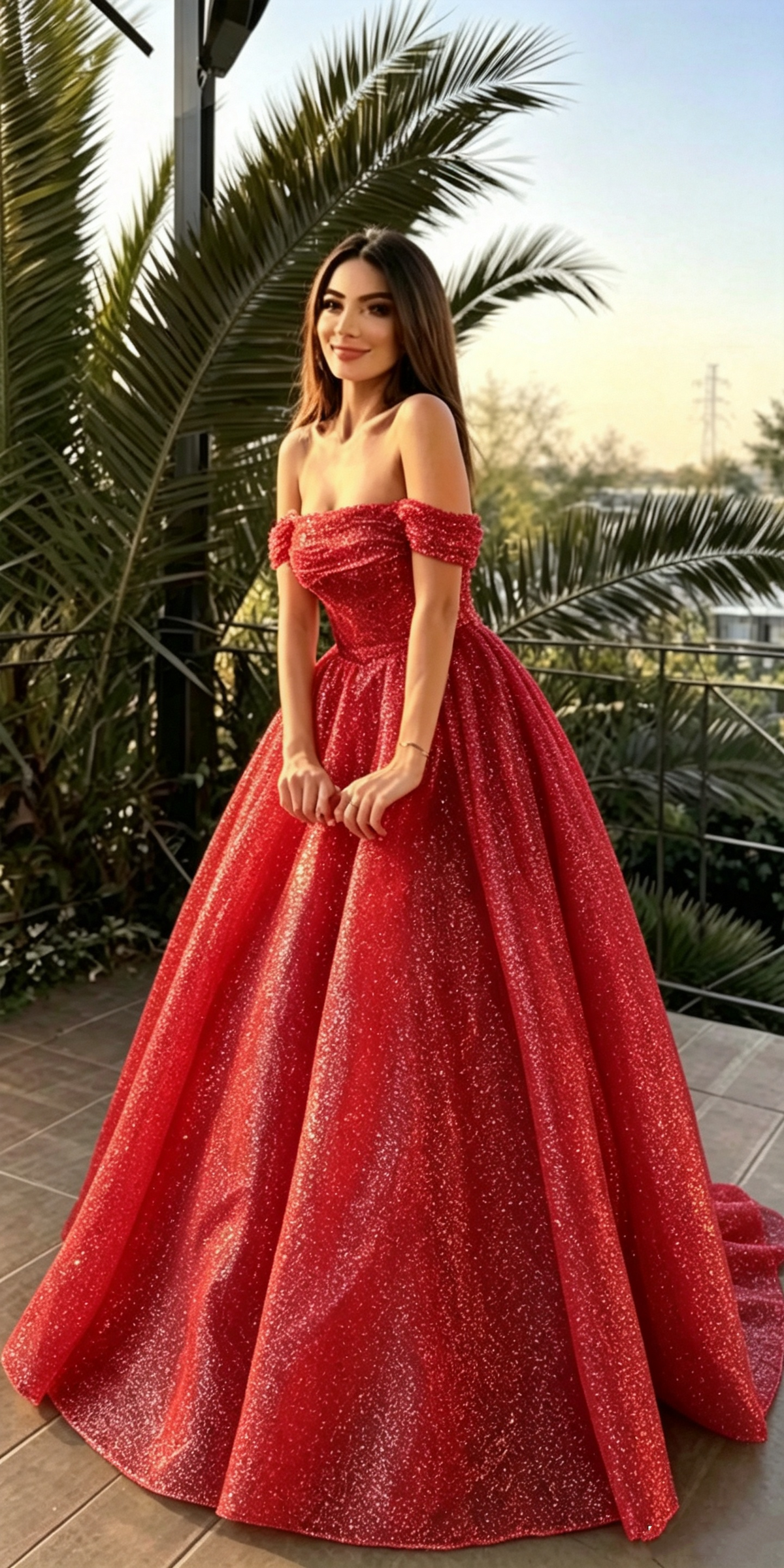 Elegant Pink Off The Shoulder Sequin Long Party Dress Prom Gown D1320