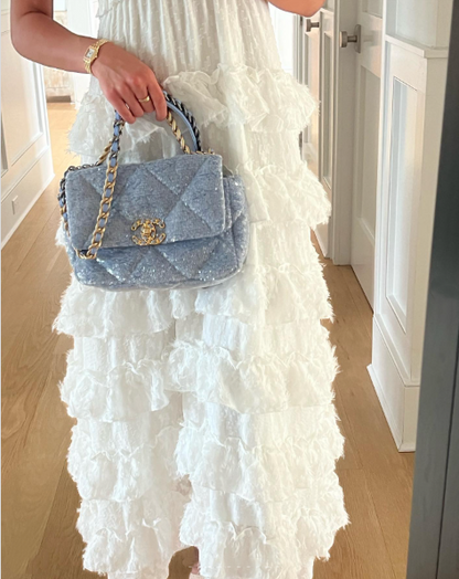Classy A line Spaghetti Straps White Lace Long Evening Dress Prom Dresses SD2069