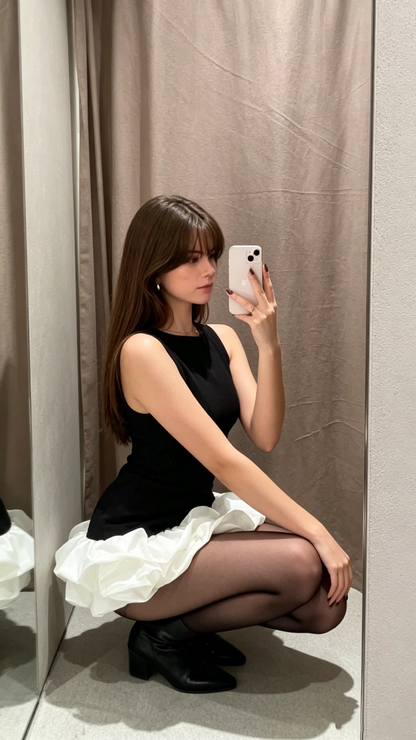 Vintage Black Sleeveless Satin Sheath Pleated Mini Cocktail Dress Short Party Dress Homecoming Dress D276