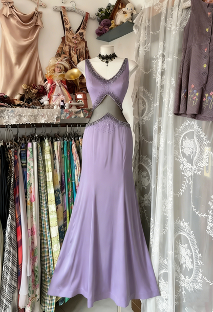 Vintage Fashion Mermaid Straps Floor Length Gray Satin Evening Dress Prom Dresses SD1877