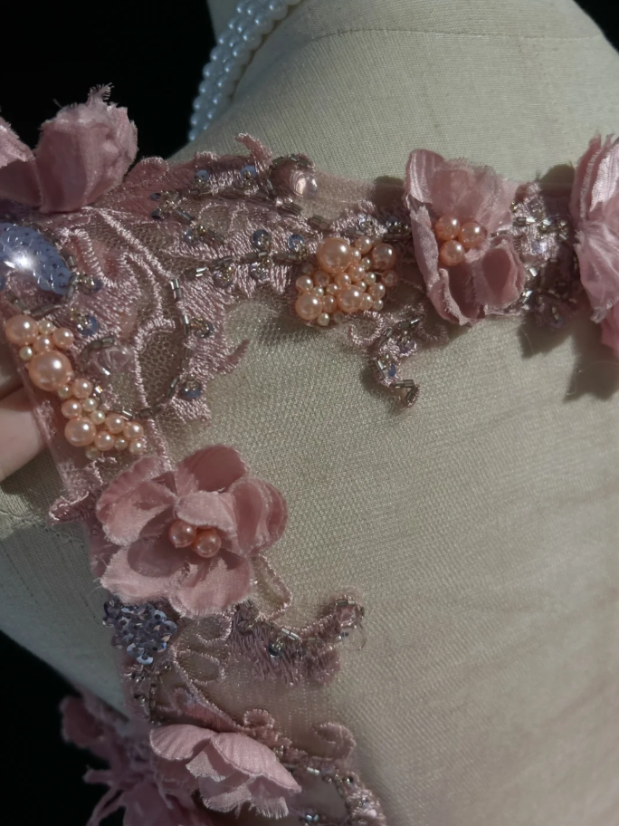 Classy V Neck Chiffon Beaded Appliques Long Evening Dress,Pink Mermaid Birthday Prom Gown Formal Wedding Guest Dress D2020