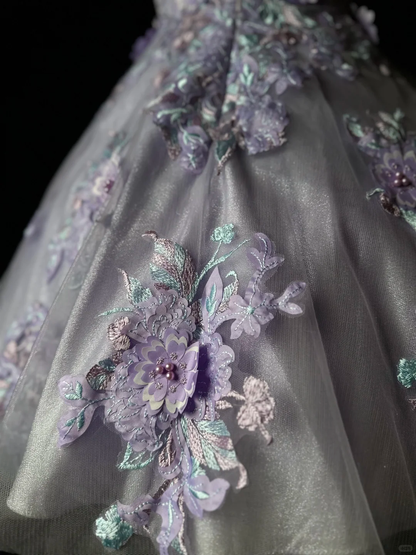 Glamorous Purple Satin Tulle Embroidery Appliques Short 6th Grade Homecoming Dress,Formal Mini 16th Birthday Outfits D3253