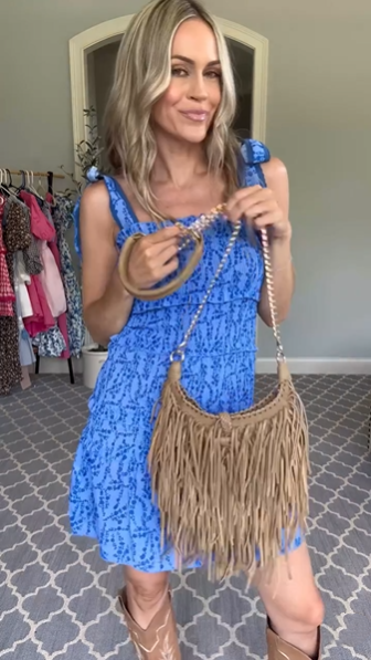 Unique Blue Spaghetti Straps Satin Print Floral Ruffle Short Homecoming Dress Birthday Dress D3331