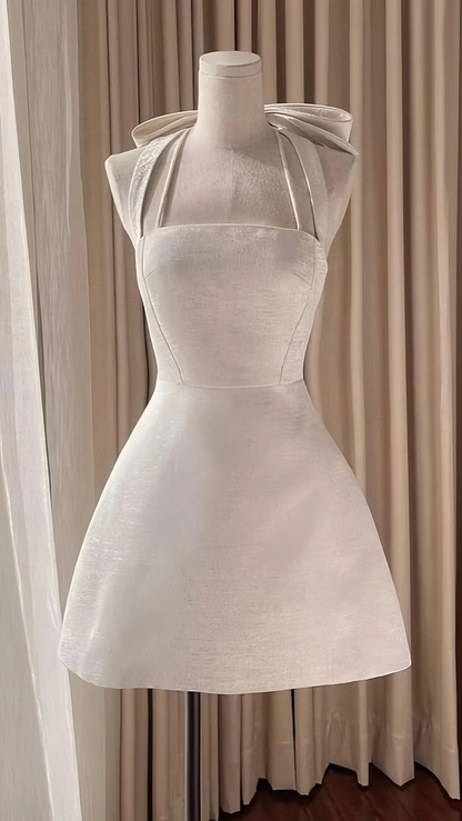 Elegant Halter A Line Short Prom Dress Formal 8th Grade Homecoming Dress D456