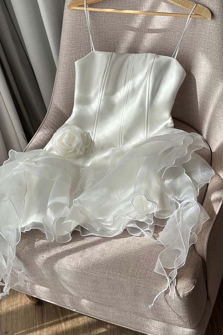 Charming Pink Spaghetti Straps Tulle Satin A-Line Mini Homecoming Dress Short Party Dress S663