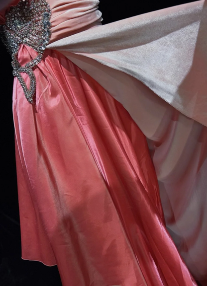 Pretty Pink Halter Satin Lace Beaded Mermaid Evening Dress Long Wedding Guest Dress D2022