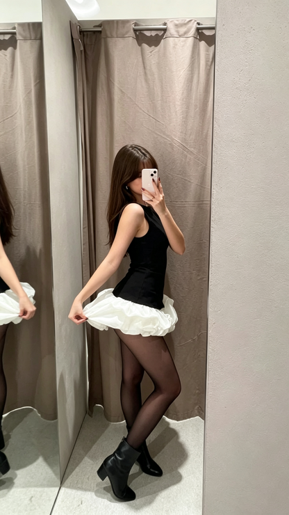 Vintage Black Sleeveless Satin Sheath Pleated Mini Cocktail Dress Short Party Dress Homecoming Dress D276
