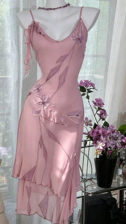 Classy Spaghetti Straps V Neck Purple Chiffon Homecoming Dress Short Party Dress S722