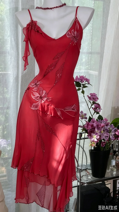 Classy Spaghetti Straps V Neck Purple Chiffon Homecoming Dress Short Party Dress S722