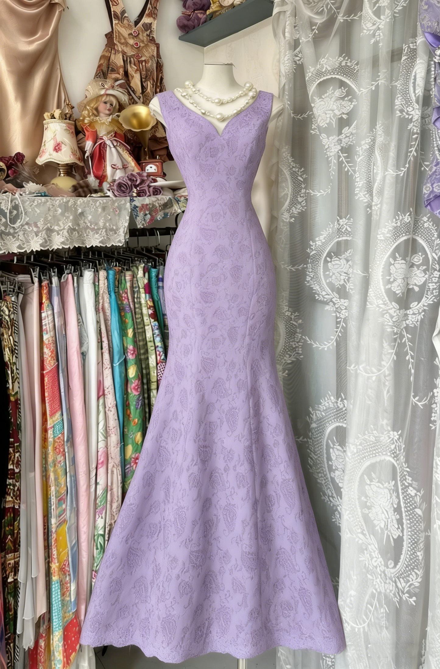 Classy Black Sleeveless Satin Print Floral Mermaid Evening Dress Long Prom Dresses D1621