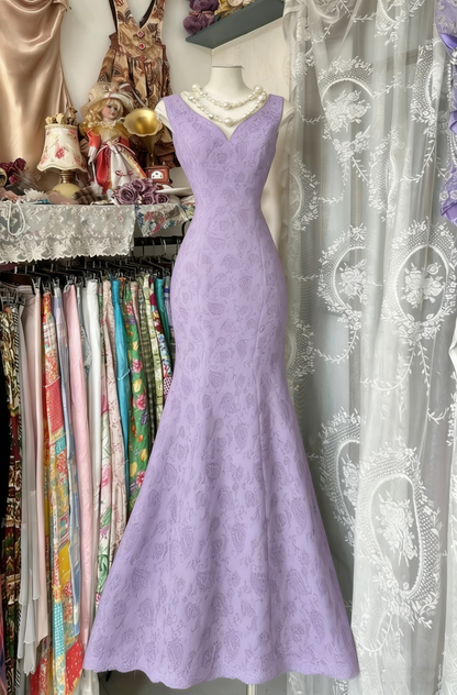 Classy Black Sleeveless Satin Print Floral Mermaid Evening Dress Long Prom Dresses D1621