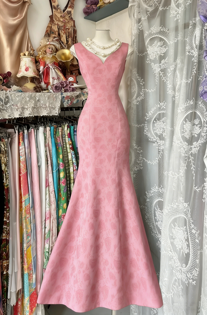 Classy Black Sleeveless Satin Print Floral Mermaid Evening Dress Long Prom Dresses D1621