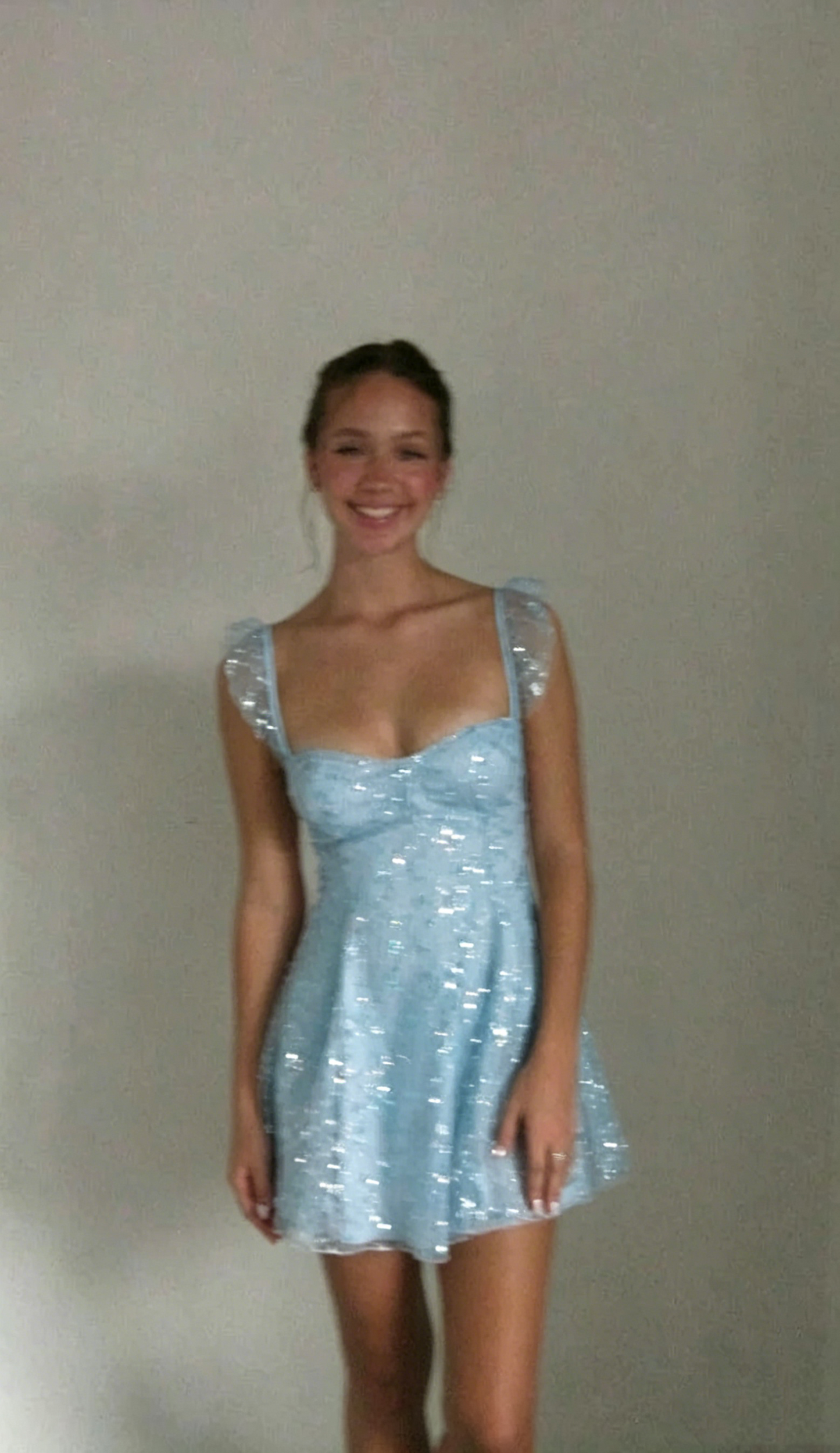 Sparkly Tulle Sequin A Line Pink Short Prom Dress Formal Homecoming Dress Birthday Dress D588