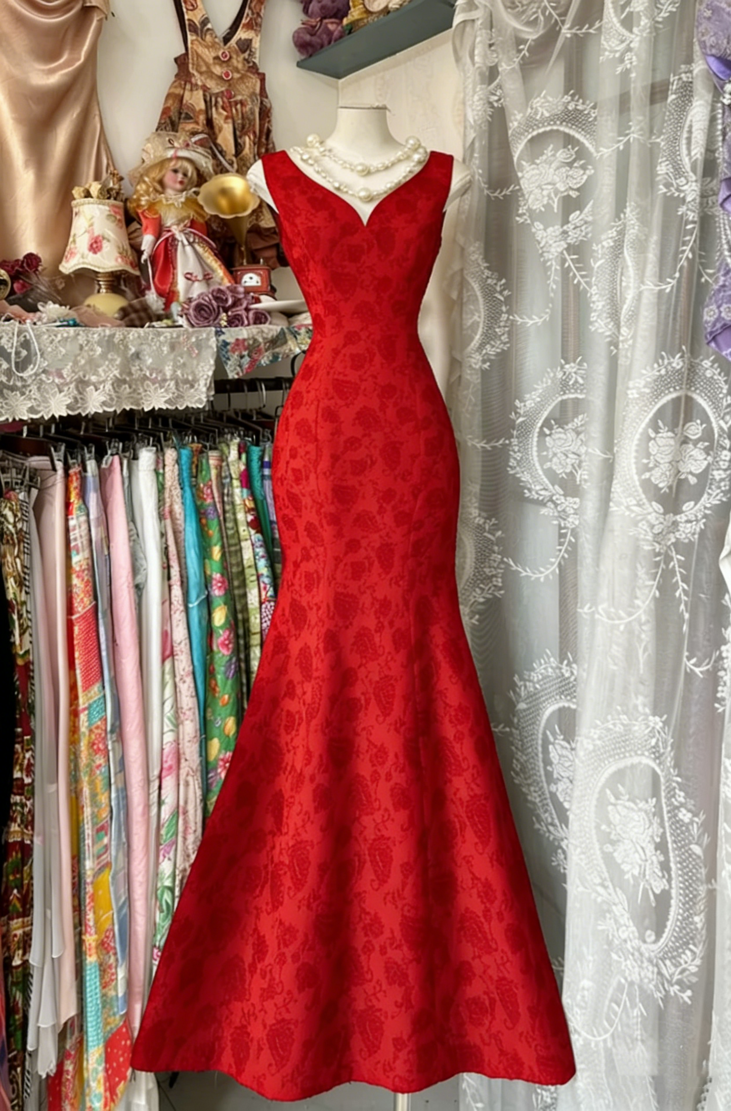 Classy Black Sleeveless Satin Print Floral Mermaid Evening Dress Long Prom Dresses D1621