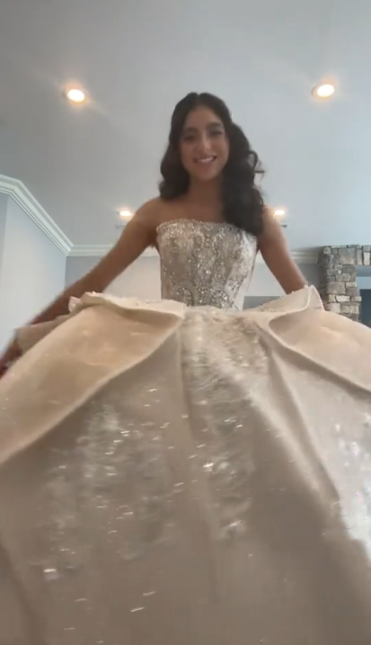 Gorgeous Strapless White Tulle Sequin Beaded Formal Long Wedding Dress D1051