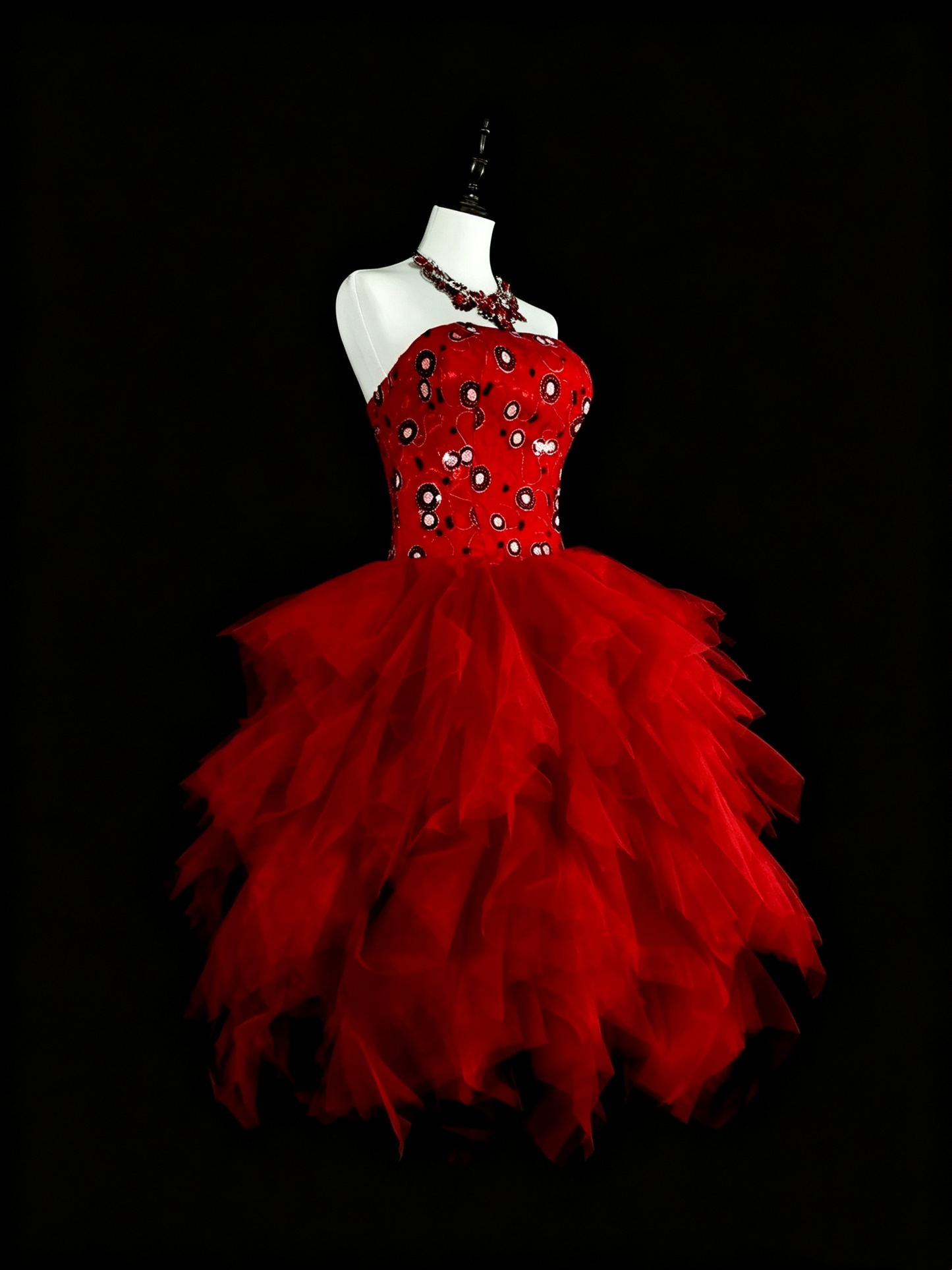 Elegant Red Satin Tulle A Line Short 6th Grade Homecoming Dress,Strapless Mini Birthday Dress D4044